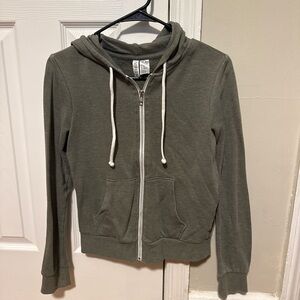 H&M Olive Green Zip-Up Hoodie